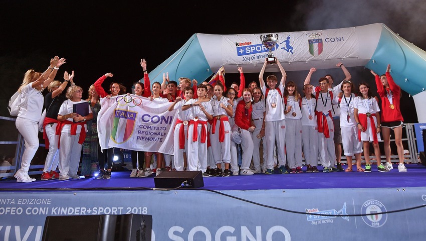 Il Piemonte vince il Trofeo CONI Kinder+Sport 2018, Trento vola a Buenos Aires grazie al TEM