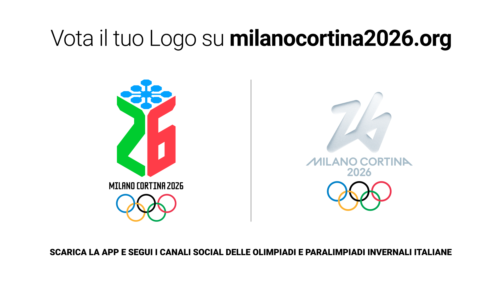 Svelati 2 loghi al Festival di Sanremo. Sarà il voto online a stabilire il simbolo dei Giochi