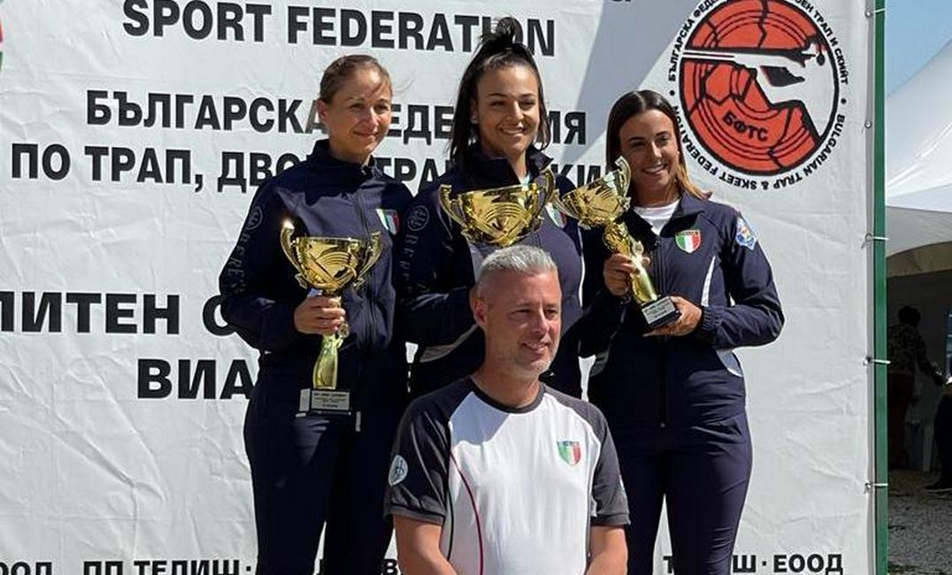1GP Bulgaria podio skeet femminile con Filippetti