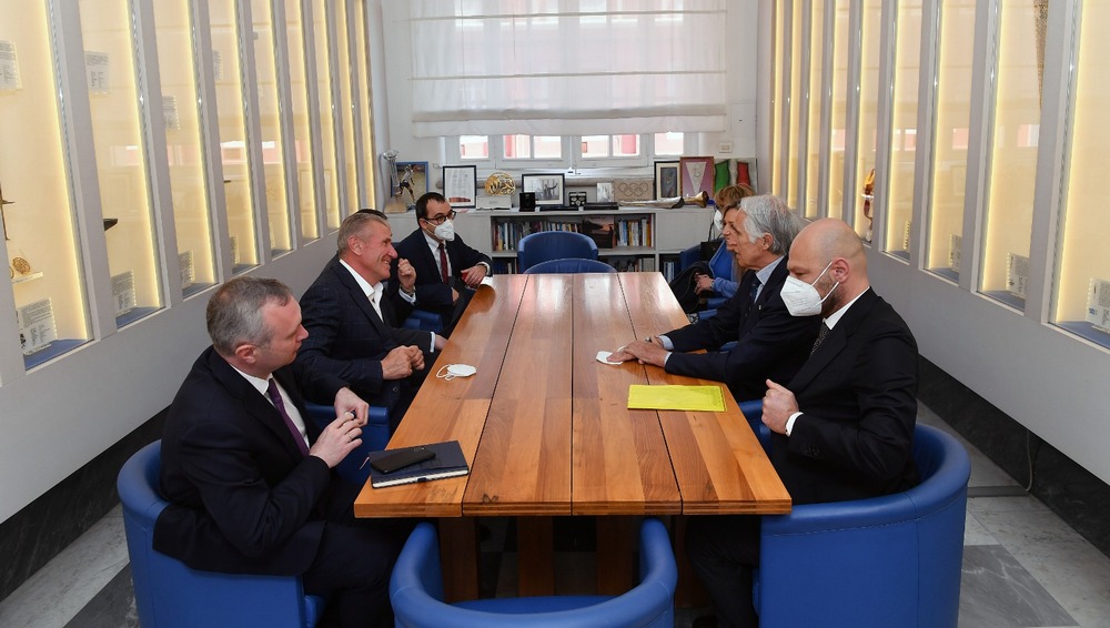 Malagò and Vezzali meet Bubka and Ukrainian Sports Minister at CONI
