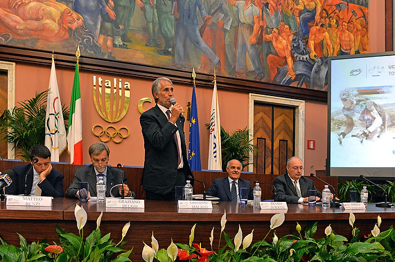 CONI: Presentati i Mondiali di ciclismo 2013 con il Ministro Delrio e il sindaco di Firenze Renzi. Malagò: "Tappa importante per lo sport italiano"
