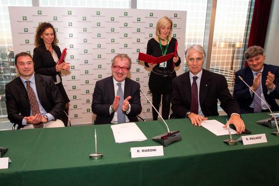 CONI - Regione Lombardia: Lo sport entra nelle scuole primarie, Malagò e Maroni firmano il protocollo