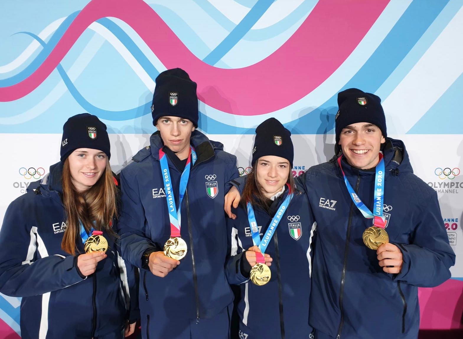 Losanna 2020: quartetto d'oro nel biathlon, la staffetta azzurra guarda tutti dall'alto