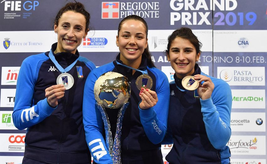 Trofeo Inalpi: emozioni azzurre a Torino, podio tricolore nel fioretto femminile