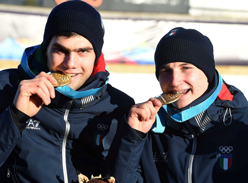 Primo oro per l'Italia agli YOG: il portabandiera Schwarz e Gufler trionfano nello slittino