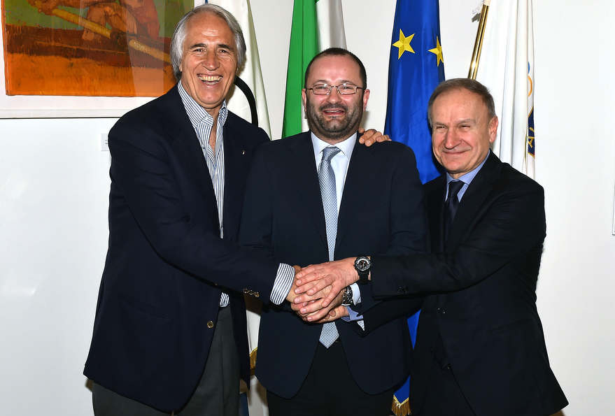 Malagò e Fabbricini incontrano con Petrucci il Segretario Generale FIBA e membro CIO Patrick Baumann
