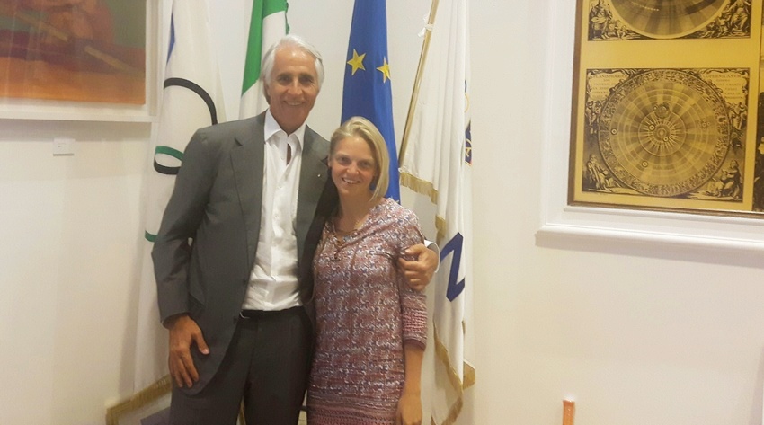 Malagò incontra la campionessa dello short track Arianna Fontana