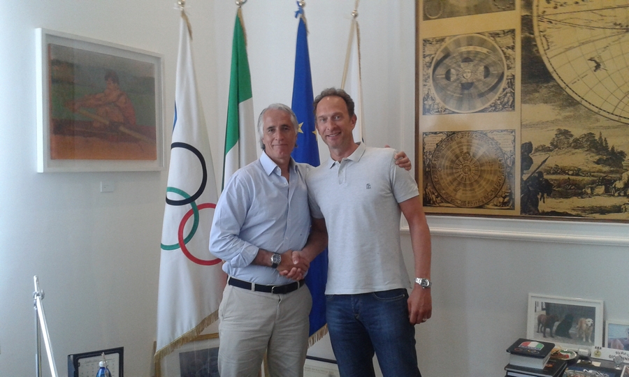 Malagò incontra Lorenzo Bernardi, atleta del secolo FIVB