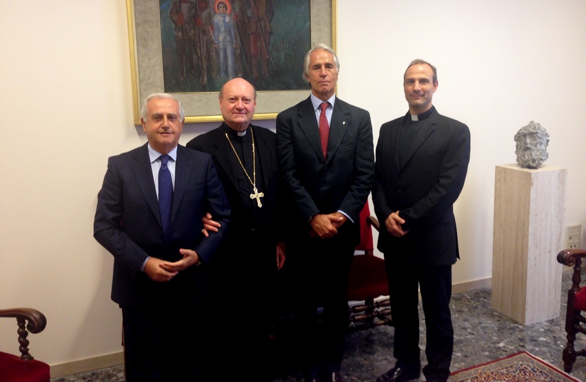 Malagò e Fabbricini ricevuti dal Cardinal Ravasi