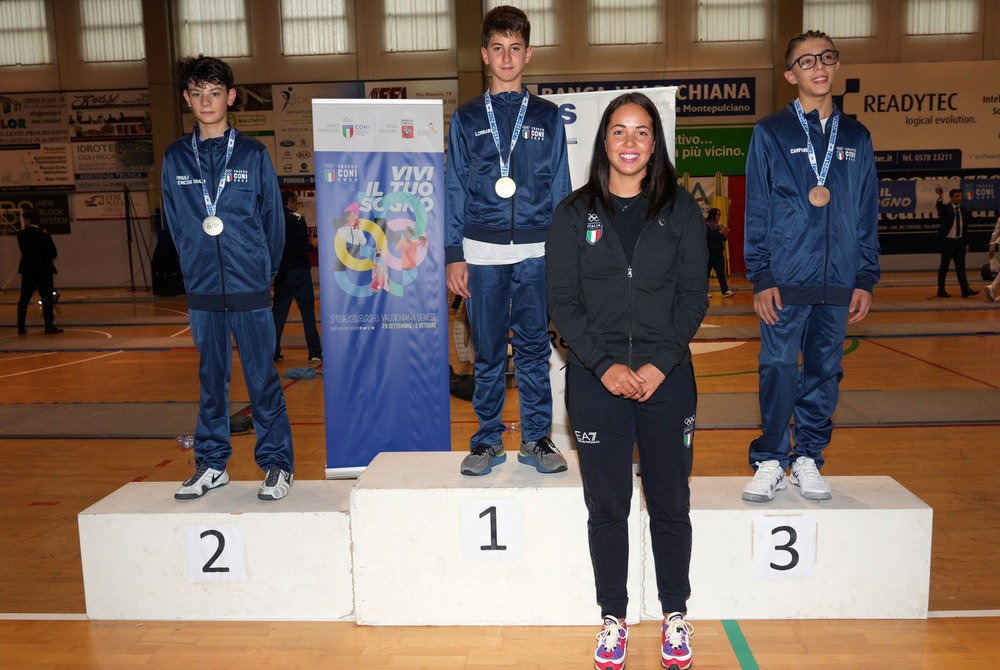 Opening day of competition at the Trofeo CONI 2022. Alice Volpi “voice” of Italia Team TV at the foil finals