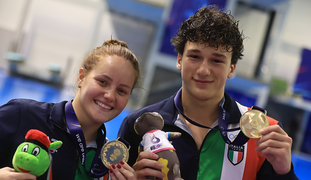 Tuffi, trampolino 3m sincro: Chiara Pellacani e Matteo Santoro trionfano nella prova mista
