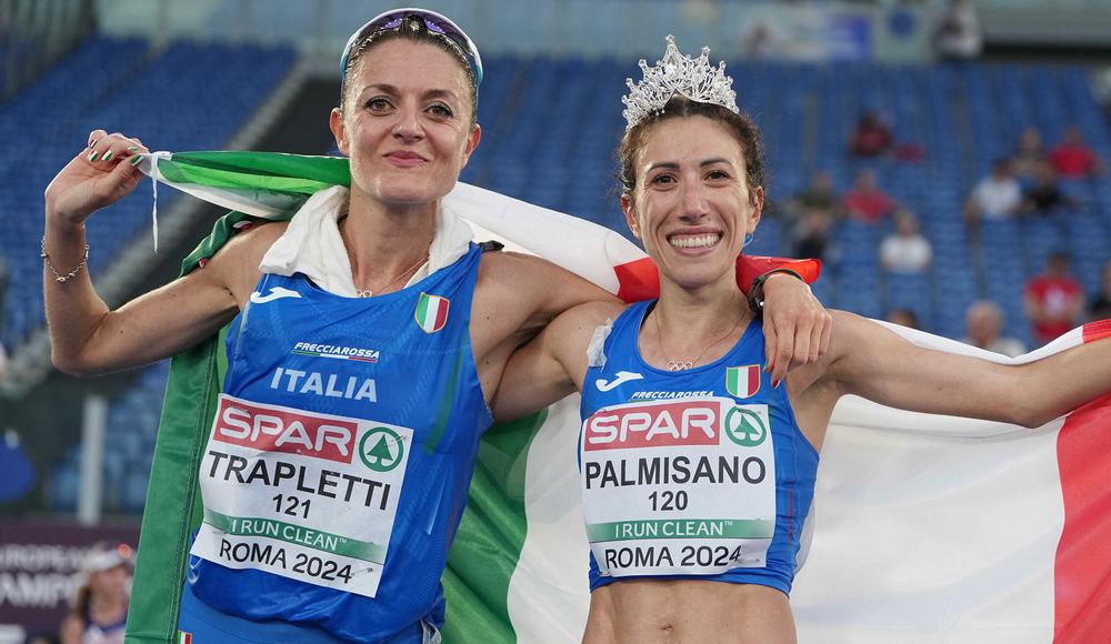 Europei di Roma: Palmisano vince la 20 km di marcia davanti a Trapletti. Oro Battocletti, d'argento la 4x400 mista