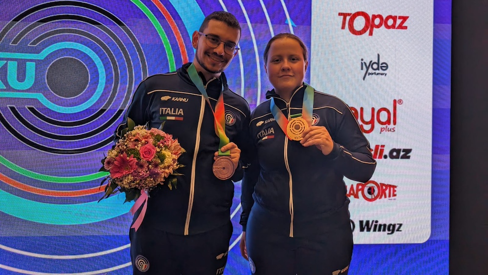 Coppa del Mondo: Sollazzo e Ceccarello terzi a Baku nel mixed team di carabina 10 metri