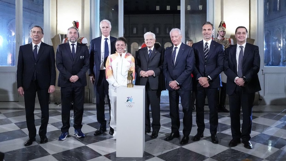  The Olympic flame welcomed by President of the Republic Mattarella at the Quirinale 