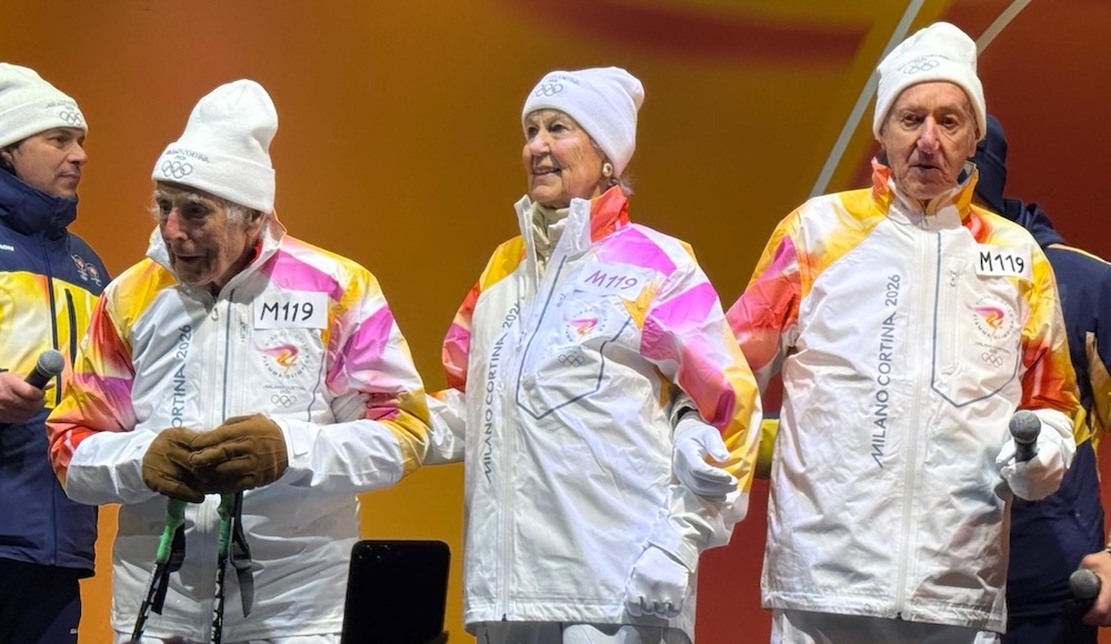 The Olympic Flame returns to Cortina on the 70th anniversary of the 1956 Winter Games