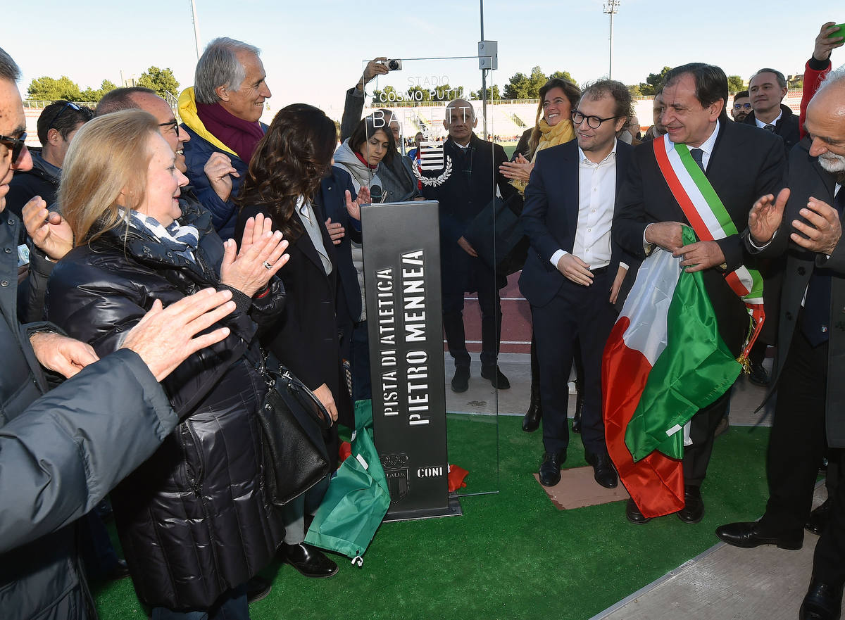 Inaugurata la pista "Pietro Mennea" a Barletta. Malagò: luogo simbolo per la rinascita dello sport