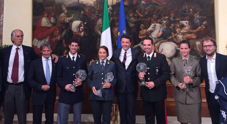 Fill, Pellegrino, Wierer e Moioli ricevuti dal Premier Matteo Renzi