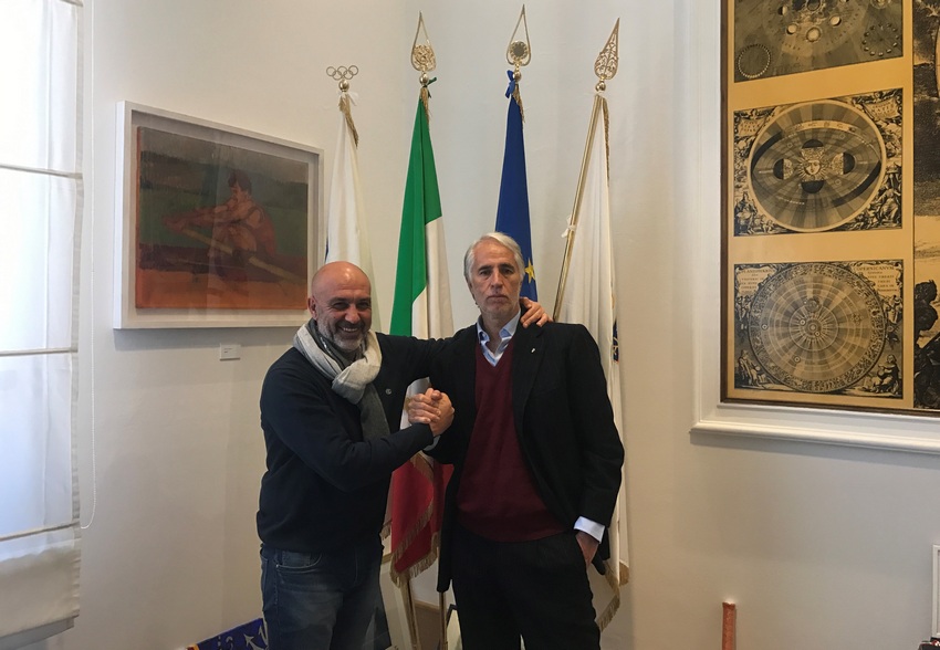 Il Presidente Malagò ha ricevuto al Foro Italico il sindaco di Amatrice Sergio Pirozzi