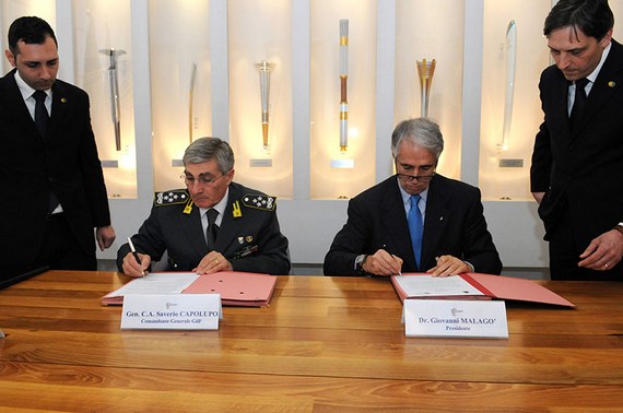 CONI: The Memorandum of Intent signed with the Fiamme Gialle