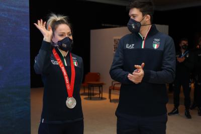 Casa Italia greets Francesca Lollobrigida and Davide Ghiotto
