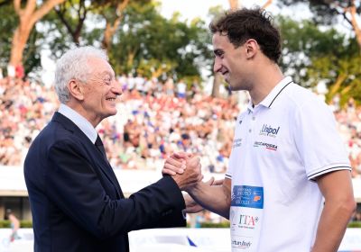 Il neo Presidente del CONI Luciano Buonfiglio al Trofeo Settecolli