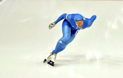 Mirko Nenzi sui 1000 metri nell'Oval di Gangneung 