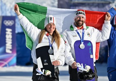 Snowboard cross a squadre miste: l'argento di Moioli e Sommariva vale il record dell'Italia Team