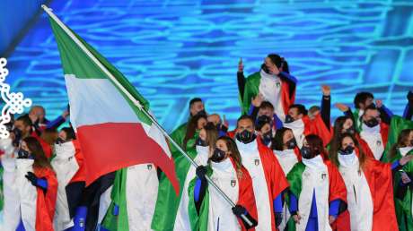 sfila l'italia nella cerimonia inaugurale foto mezzelani gmt sport017