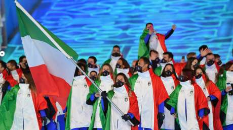 sfila l'italia nella cerimonia inaugurale foto mezzelani gmt sport019