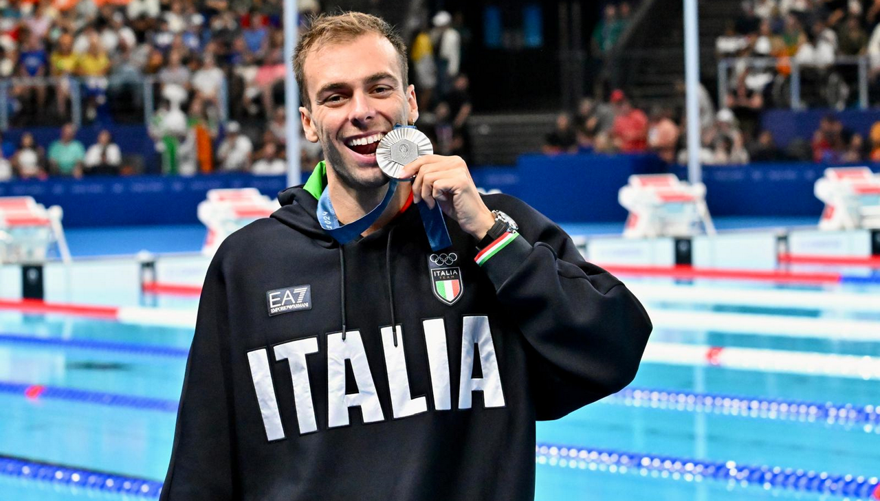 Gregorio Paltrinieri repeats his success at the Paris Games: silver medal in the 1500 freestyle