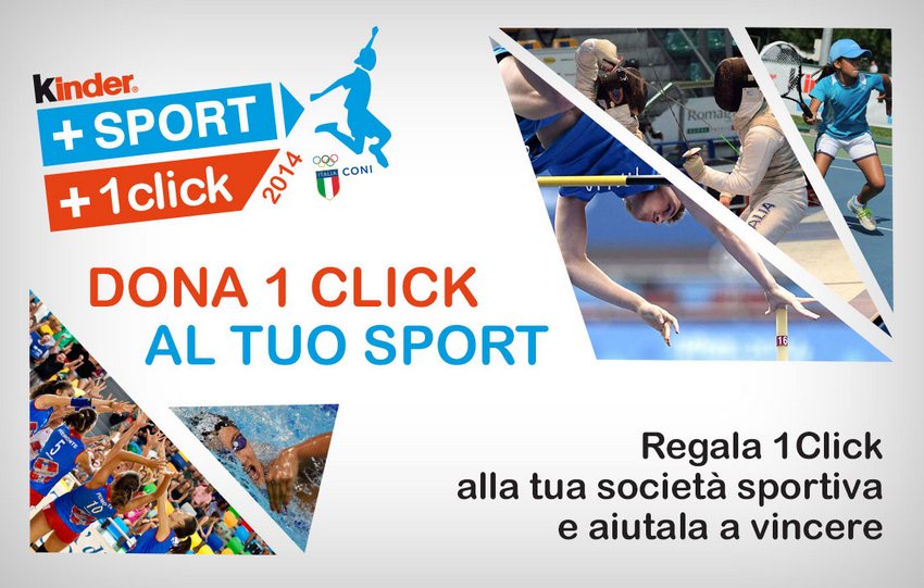 Kinder+Sport + 1 click: regala un click alla tua società sportiva e aiutala a vincere