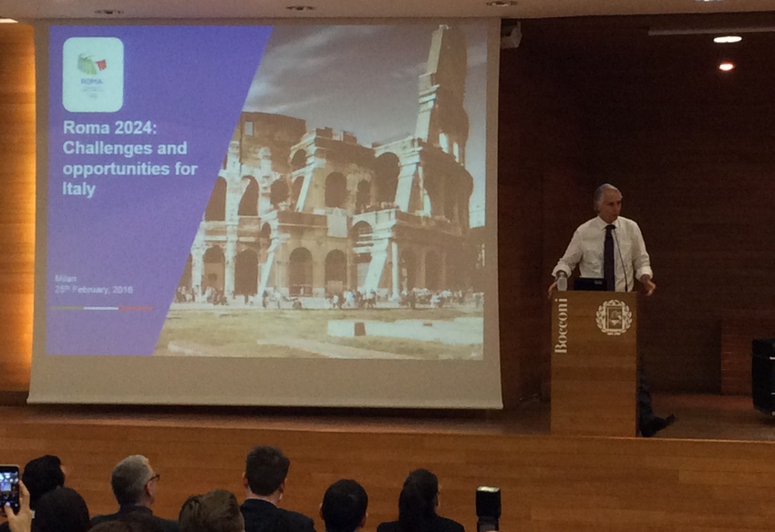 Malagò presents the candidature project at Bocconi University: Sport in Italy is the best investment