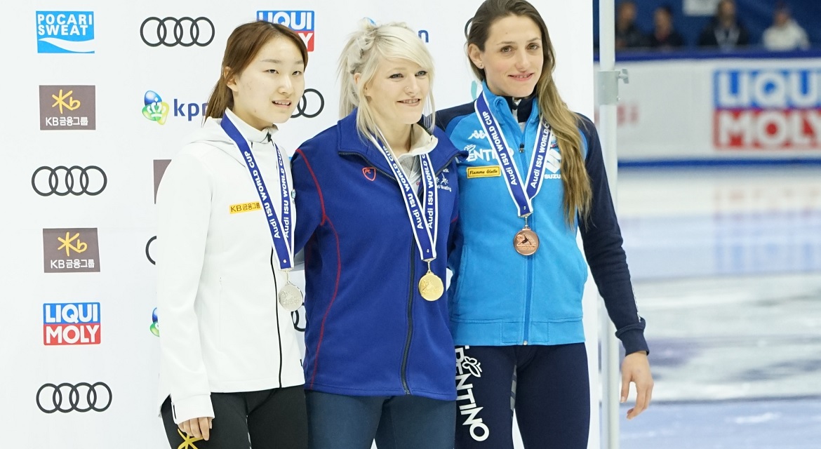 Coppa del Mondo, quarto podio consecutivo per le azzurre. Martina Valcepina terza nei 500 a Seul