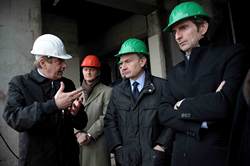CONI: Il Presidente Petrucci e il Presidente della Juventus Blanc in visita al cantiere del nuovo stadio di Torino