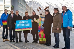 INNSBRUCK 2012: Il benvenuto della città al Presidente del CIO Rogge. La squadra azzurra di sci prepara il SuperG di sabato